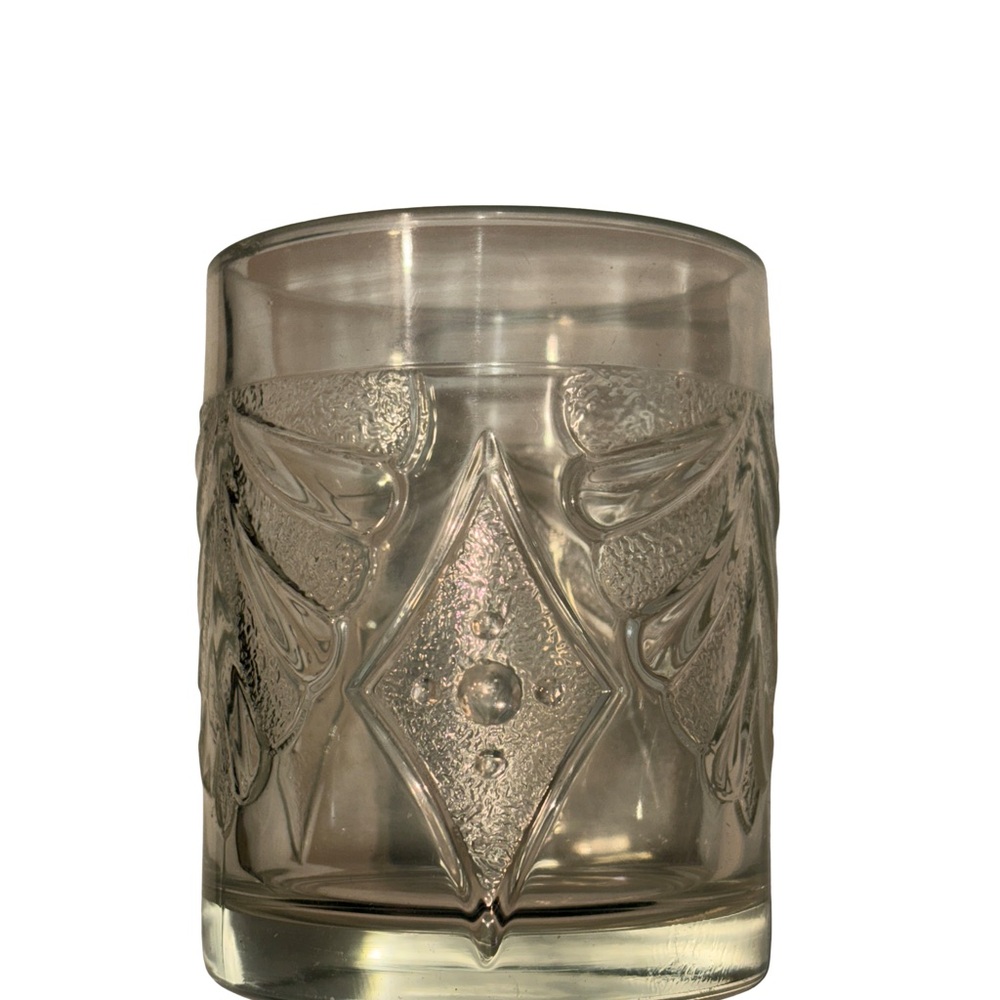 Martha Stewart Set of 6 Everyday Use Fan Diamond Round Clear Glasses - Picture 5 of 16